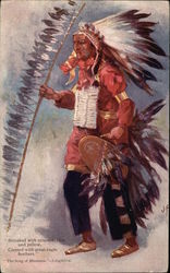 Streaked with Crimson, Blue and Yellow, Crested with Great Eagle Feathers Streaked with Crimson, Blue and Yellow, Crested with Great Eagle Feathers
