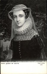 black and white painting of Mary, Queen of Scots black and white painting of Mary, Queen of Scots