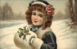 Girl With Muffler with Mistletoe Girl With Muffler with Mistletoe