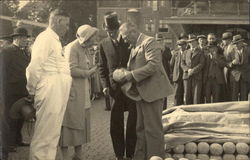 Queen Juliana of Holland at the Cheese Market in Alkmaar Queen Juliana of Holland at the Cheese Market in Alkmaar