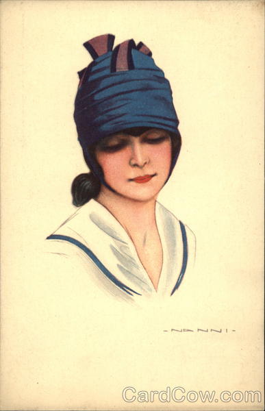 Woman in Dark Blue Hat Giovanni Nanni Women