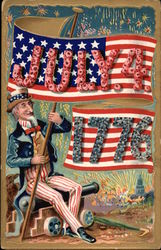Uncle Sam Holding Flag