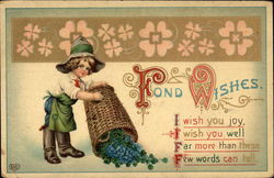 Fond Wishes with Boy & Clover Basket Fond Wishes with Boy & Clover Basket