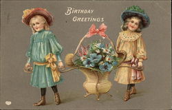 Birthday Greetings with Flowers & Children Birthday Greetings with Flowers & Children