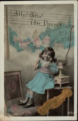 "Hello! Hello!" - Young Girl using Telephone "Hello! Hello!" - Young Girl using Telephone