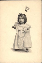 Girl Toddler with Butterfly Girl Toddler with Butterfly