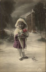 Young Girl standing in the Snow - Art Deco Young Girl standing in the Snow - Art Deco