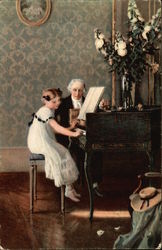Young Girl Seated at Piano Young Girl Seated at Piano