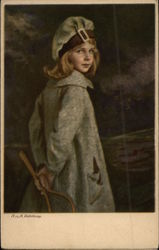 Young Girl Wearing Coat & Beret Young Girl Wearing Coat & Beret