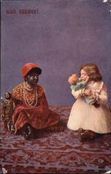 Black Girl & White Girl Playing with Dolls Black Girl & White Girl Playing with Dolls