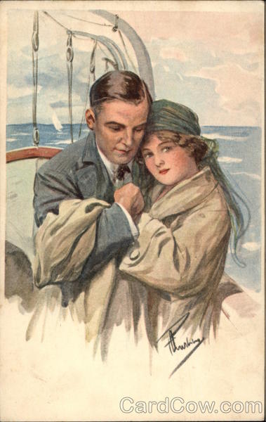 Couple Embracing on Boat Couples
