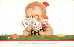 "Maybe you would like to know my game?" - French Girl with Playing Cards "Maybe you would like to know my game?" - French Girl with Playing Cards