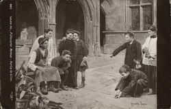Boys Shooting Marbles in Courtyard Boys Shooting Marbles in Courtyard