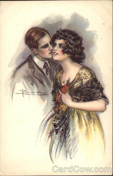 Man Kissing Woman on the Cheek Couples