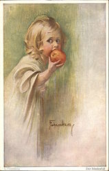 Little Blonde Girl Eats an Apple Little Blonde Girl Eats an Apple
