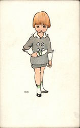Drawing of Young Boy in Gray Jacket & Shorts Drawing of Young Boy in Gray Jacket & Shorts