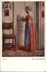 Serving Girl Entering Room with Tray Serving Girl Entering Room with Tray