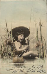 Little Girl Fishing among the Rushes Little Girl Fishing among the Rushes