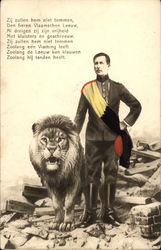 Flemish King Standing with Lion in Rubble Flemish King Standing with Lion in Rubble