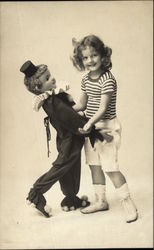 Little Girl Posing with Large Clown Doll Little Girl Posing with Large Clown Doll