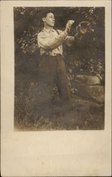 Young Man Playing Catch Young Man Playing Catch