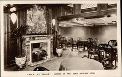 LNER SS "Prague" - Corner of First Class Smoking Room LNER SS "Prague" - Corner of First Class Smoking Room