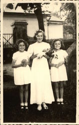 Three Young Girls Dressed in White Three Young Girls Dressed in White
