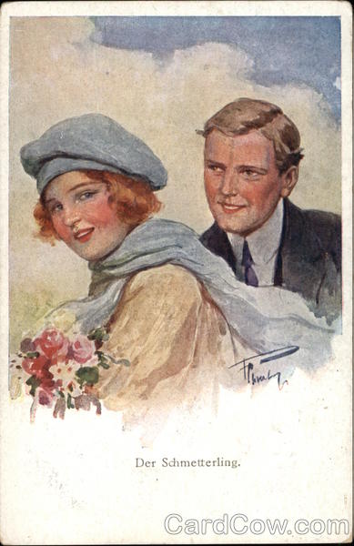 Man and Woman with flowers Couples