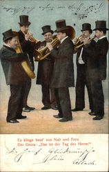 Men Playing Music Postcard Postcard