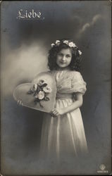 A Girl with a Heart and Flowers A Girl with a Heart and Flowers