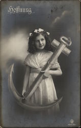"Hope" - Young Girl Holding Large Anchor "Hope" - Young Girl Holding Large Anchor