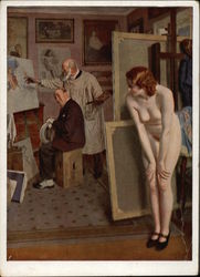 Nude Model Hiding in Artist's Studio Nude Model Hiding in Artist's Studio