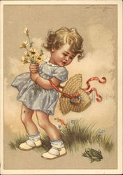 Girl with Straw Hat and Yellow Daisies Girl with Straw Hat and Yellow Daisies
