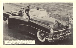 Princess Elizabeth and Duke of Edinburgh Leave Dorval Airport in Chrysler New Yorker Convertible Princess Elizabeth and Duke of Edinburgh Leave Dorval Airport in Chrysler New Yorker Convertible