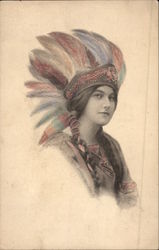 Indian Maiden Wearing Colorful Headdress Indian Maiden Wearing Colorful Headdress