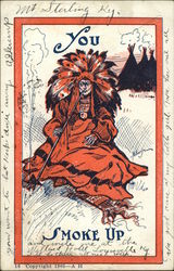 Indian Chief Smoking Peace Pipe Indian Chief Smoking Peace Pipe