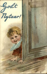 Boy Peeking Around Door Boy Peeking Around Door
