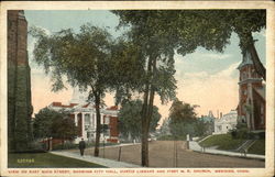 View on East Main Street, Showing City Hall, Curtis Library and First M.E. Church View on East Main Street, Showing City Hall, Curtis Library and First M.E. Church