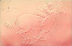 Embossed Jockey Riding A Race Horse
