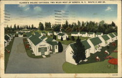Clarke's Deluxe Cottages, Two Miles West of Geneva, N.Y., Route 5 and 20 Clarke's Deluxe Cottages, Two Miles West of Geneva, N.Y., Route 5 and 20