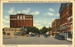 Government Street, Looking West, Showing Bus Terminal and Admiral Semmes Hotel Government Street, Looking West, Showing Bus Terminal and Admiral Semmes Hotel