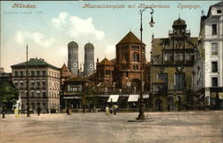 Maximiliansplatz mil Kunstlerhaus. Synagogue Maximiliansplatz mil Kunstlerhaus. Synagogue