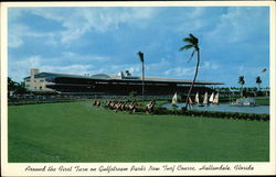 Around the First Turn on Gulfstream Park's New Turf Course Hallandale, FL Postcard Postcard