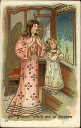 Mother and Daughter Reciting The Lord's Prayer Mother and Daughter Reciting The Lord's Prayer