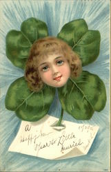 Face of Little Girl on Four-Leaf Clover Face of Little Girl on Four-Leaf Clover