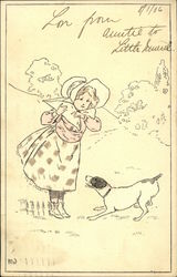Girl and Dog in Field Girl and Dog in Field