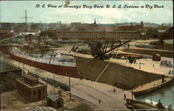 B.E. View of Brooklyn Navy Yard, U.S.S. Indiana in Dry Dock B.E. View of Brooklyn Navy Yard, U.S.S. Indiana in Dry Dock