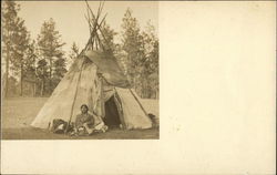 Indian Sitting in Front of Tepee Indian Sitting in Front of Tepee