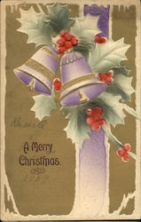 A Merry Christmas - With Embossed Bells and Holly