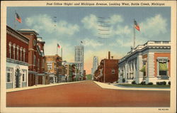 Post Office and Michigan Avenue, Looking West Post Office and Michigan Avenue, Looking West